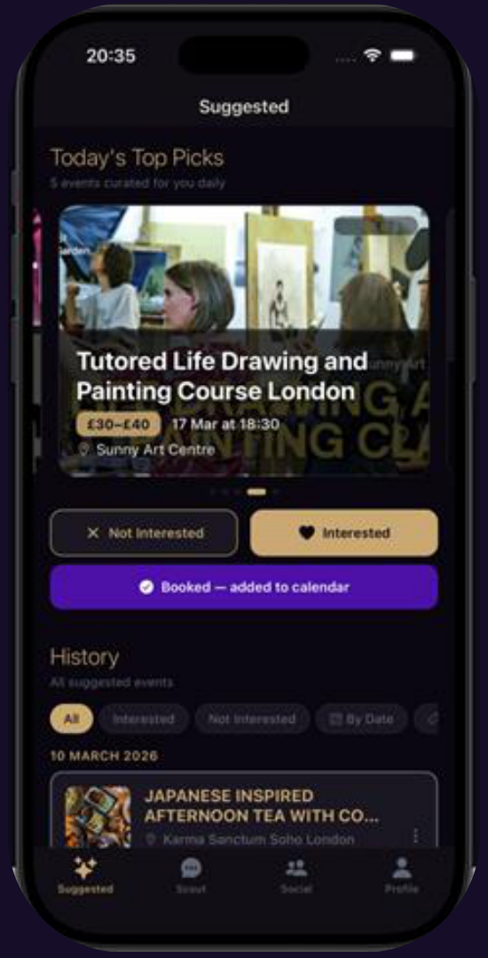 GoDo AI Suggested feed on a phone